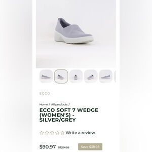 ECCO Soft 7 Wedge Slip-on Sneaker Silver Gray